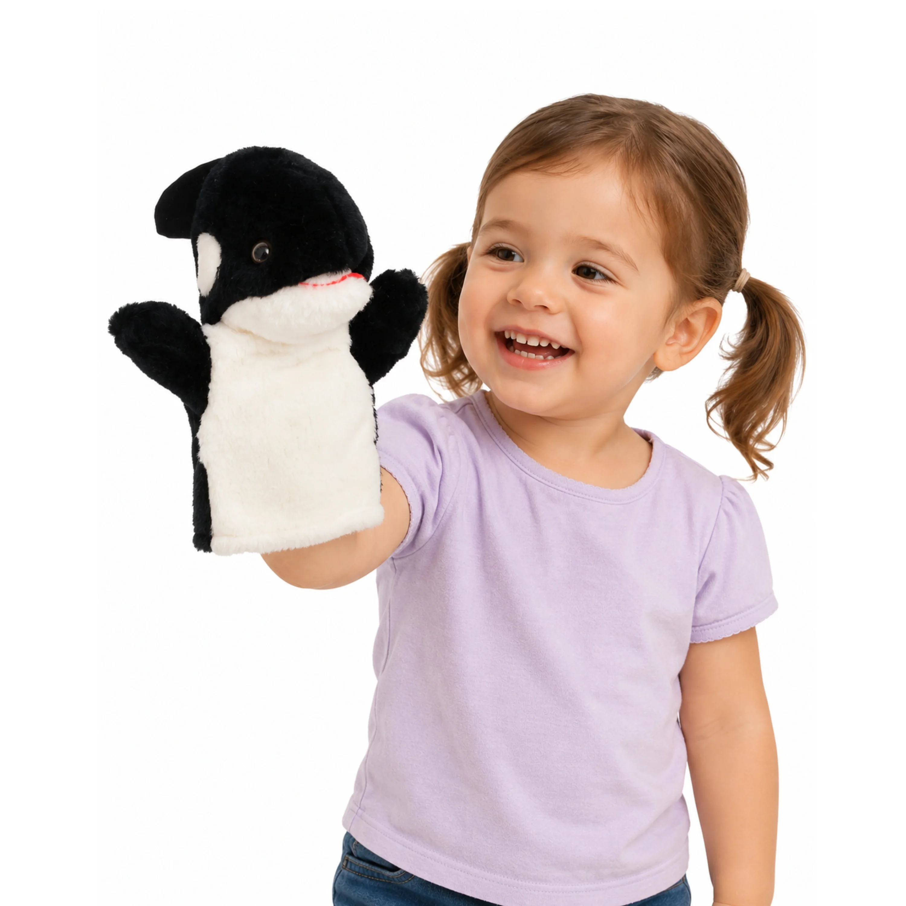 Slip-On Soft Toddler Puppet Set of 4 - Cat, Dog, Whale & Dragon - Image 5