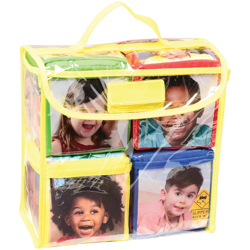 Stacking Blocks with Photo Pockets | 4-Piece Soft Foam Learning Set - Image 4
