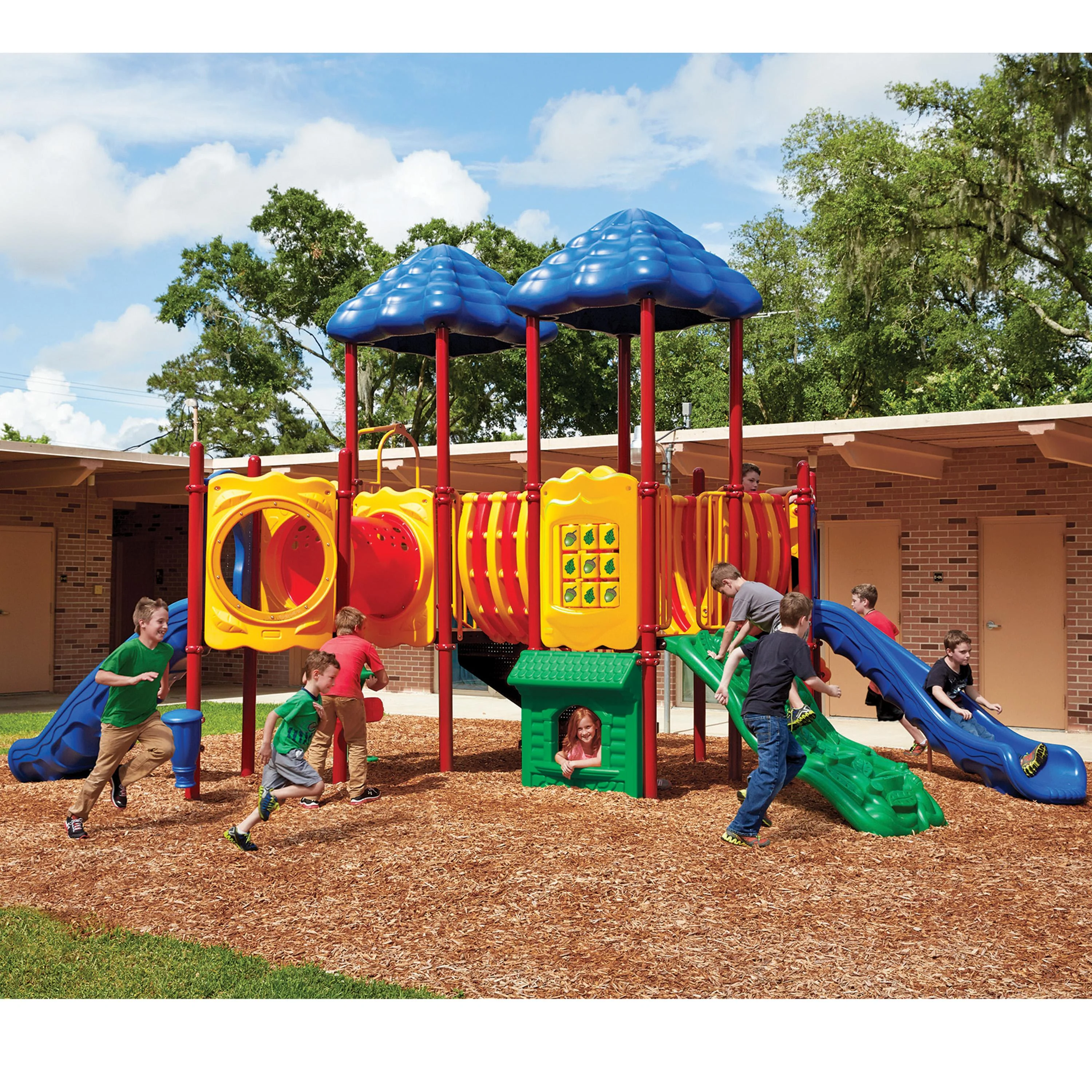 Pikes Peak Commercial Playground Structure | ADA Compliant Multi-Activity Climber with Slides