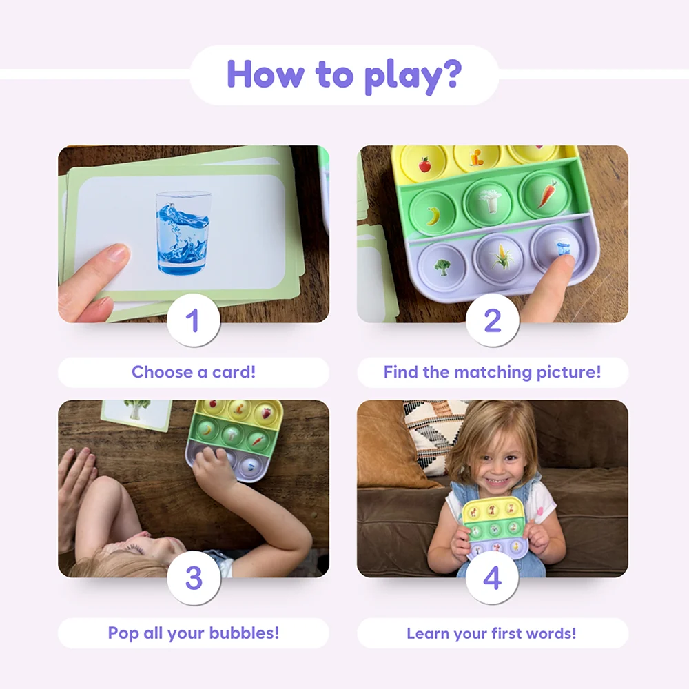 Ms. Brandi’s Popplers Matching Game | First Words Fidget Fun 54-Piece Set - Image 3