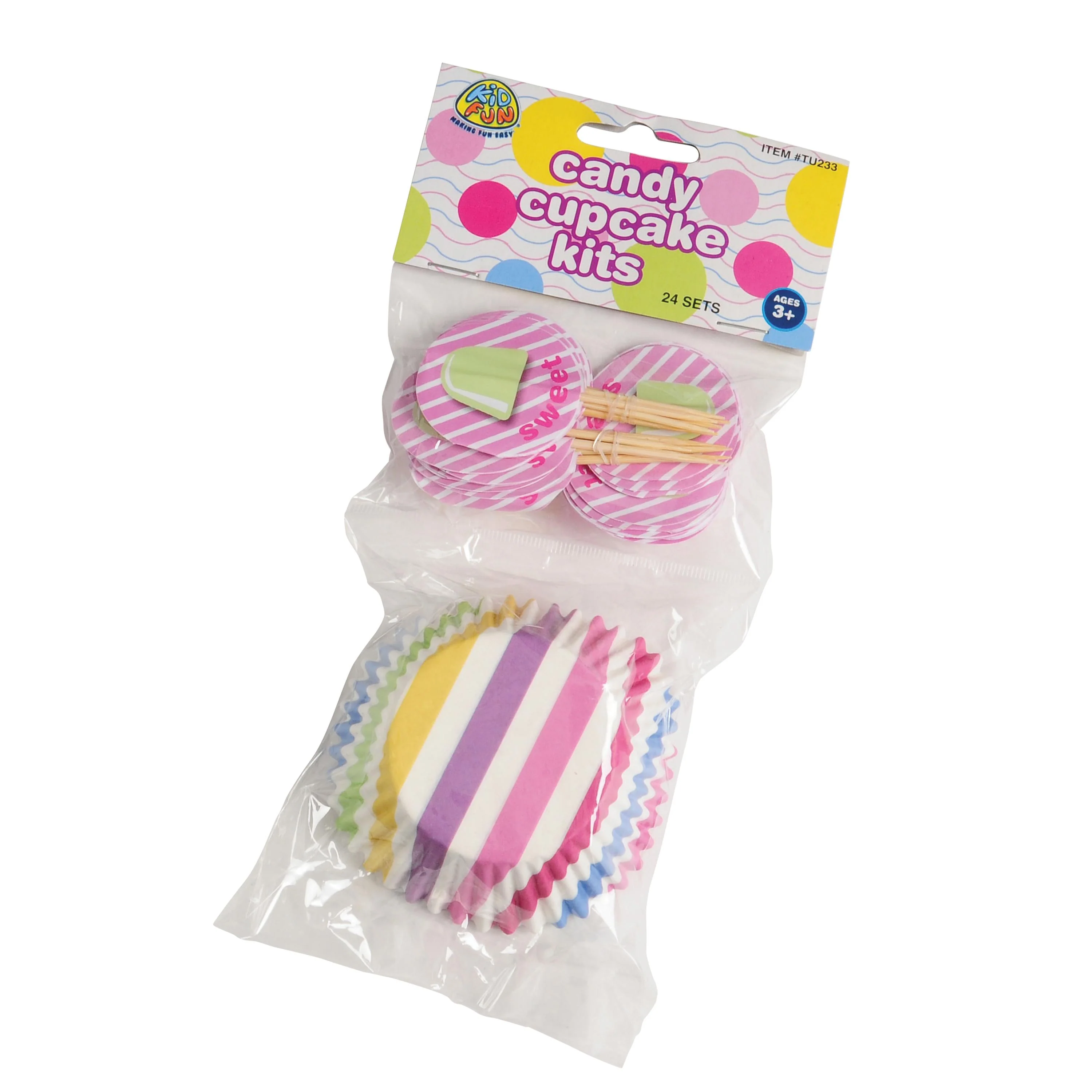 Pretend Baking & Craft Cupcake Liner & Pick Set – 24 Pack - Image 5