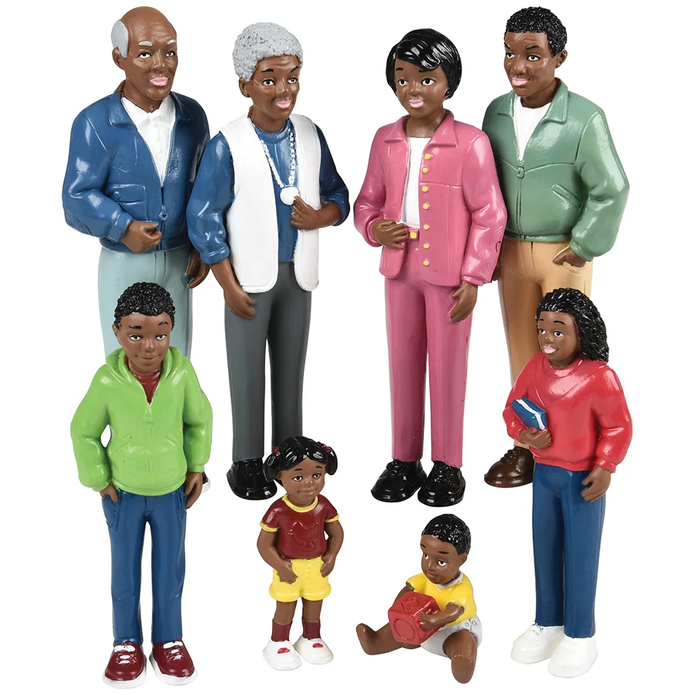 African American Pretend Play Vinyl Family Figurines | 8 Piece Set - Image 14