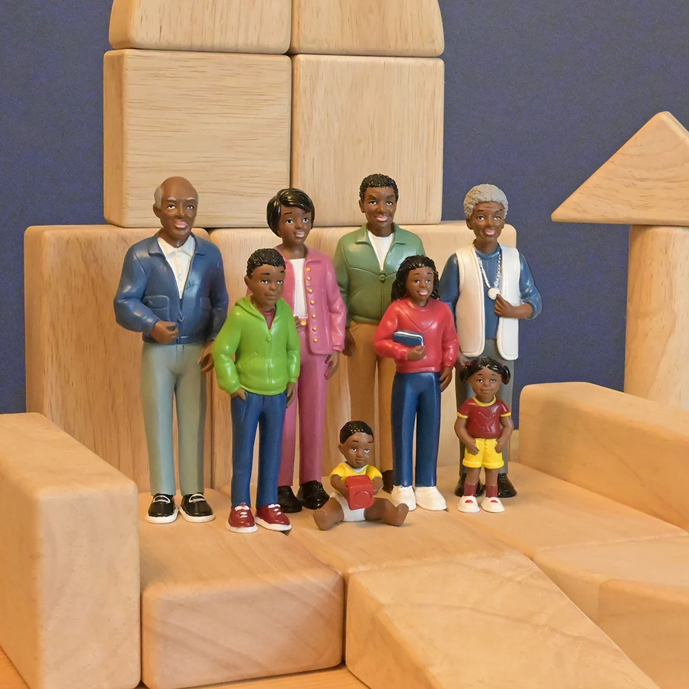 African American Pretend Play Vinyl Family Figurines | 8 Piece Set - Image 5