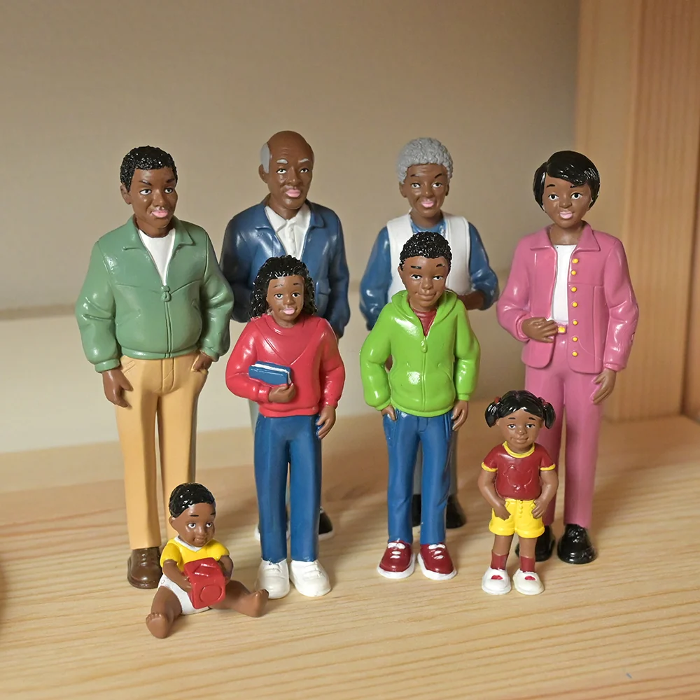 African American Pretend Play Vinyl Family Figurines | 8 Piece Set - Image 7