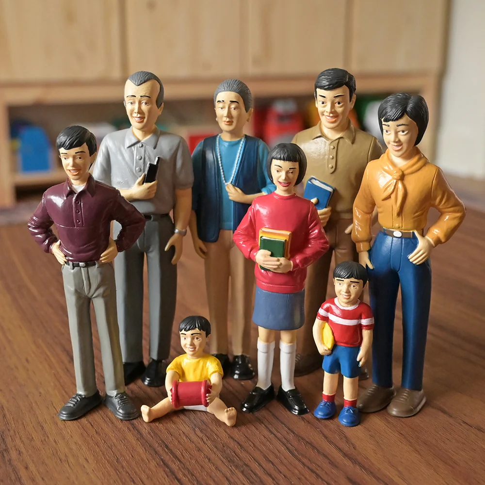 Asian Pretend Play Vinyl Family Figurines | 8 Piece Set - Image 3