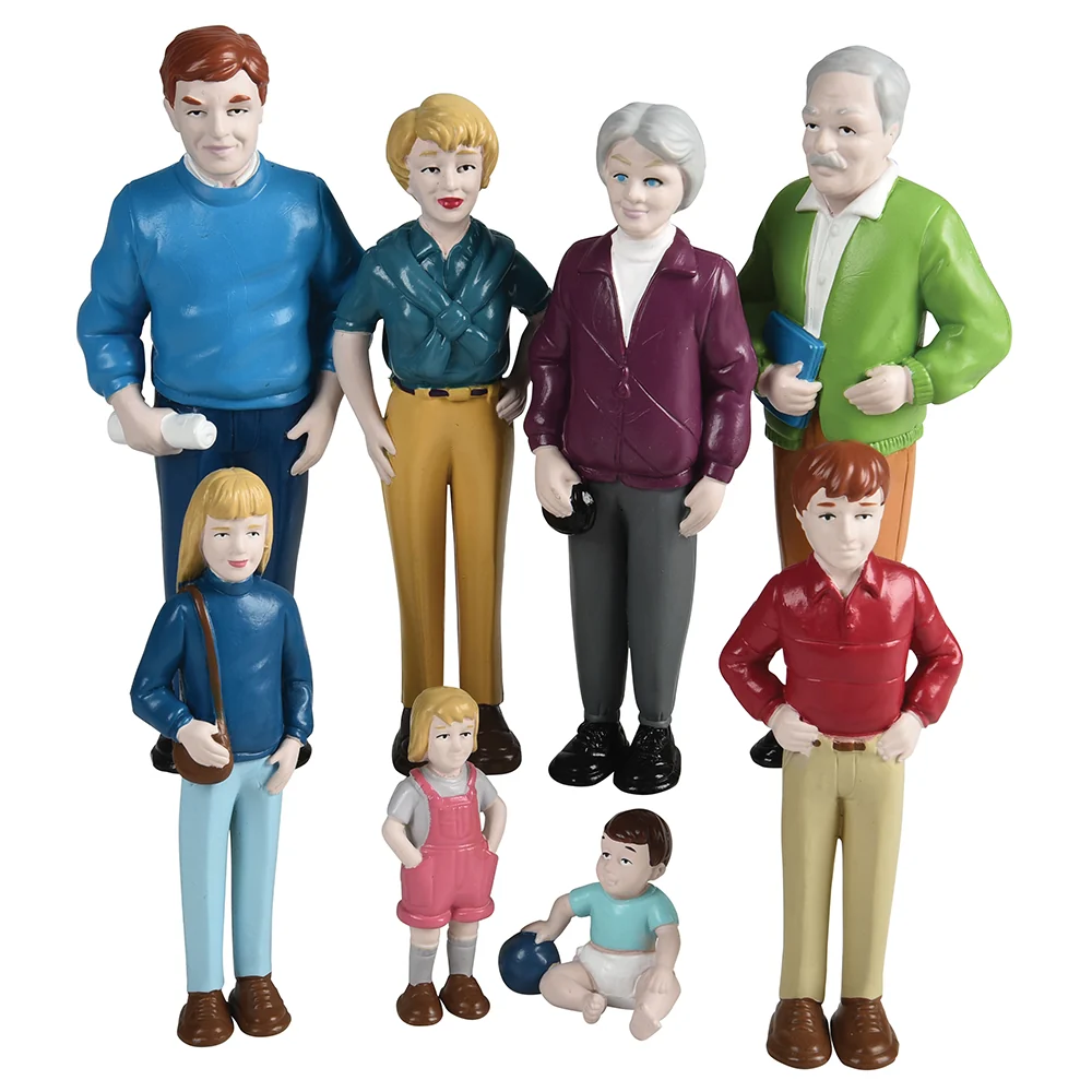 Caucasian Pretend Play Vinyl Family Figurines | 8 Piece Set - Image 3