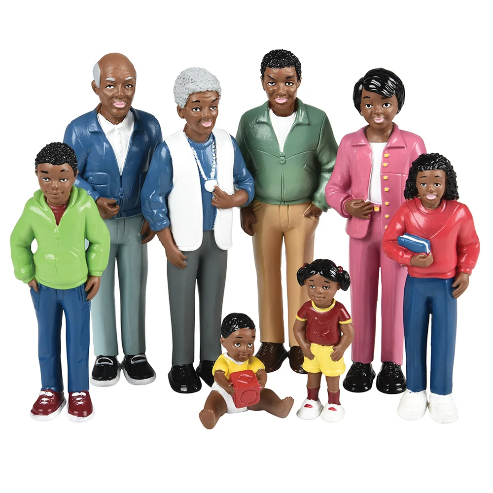 Pretend Play Vinyl Family Figurines | 32 Piece Multicultural Set - Image 3