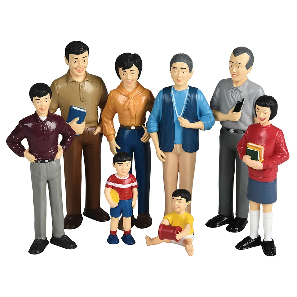 Pretend Play Vinyl Family Figurines | 32 Piece Multicultural Set - Image 5