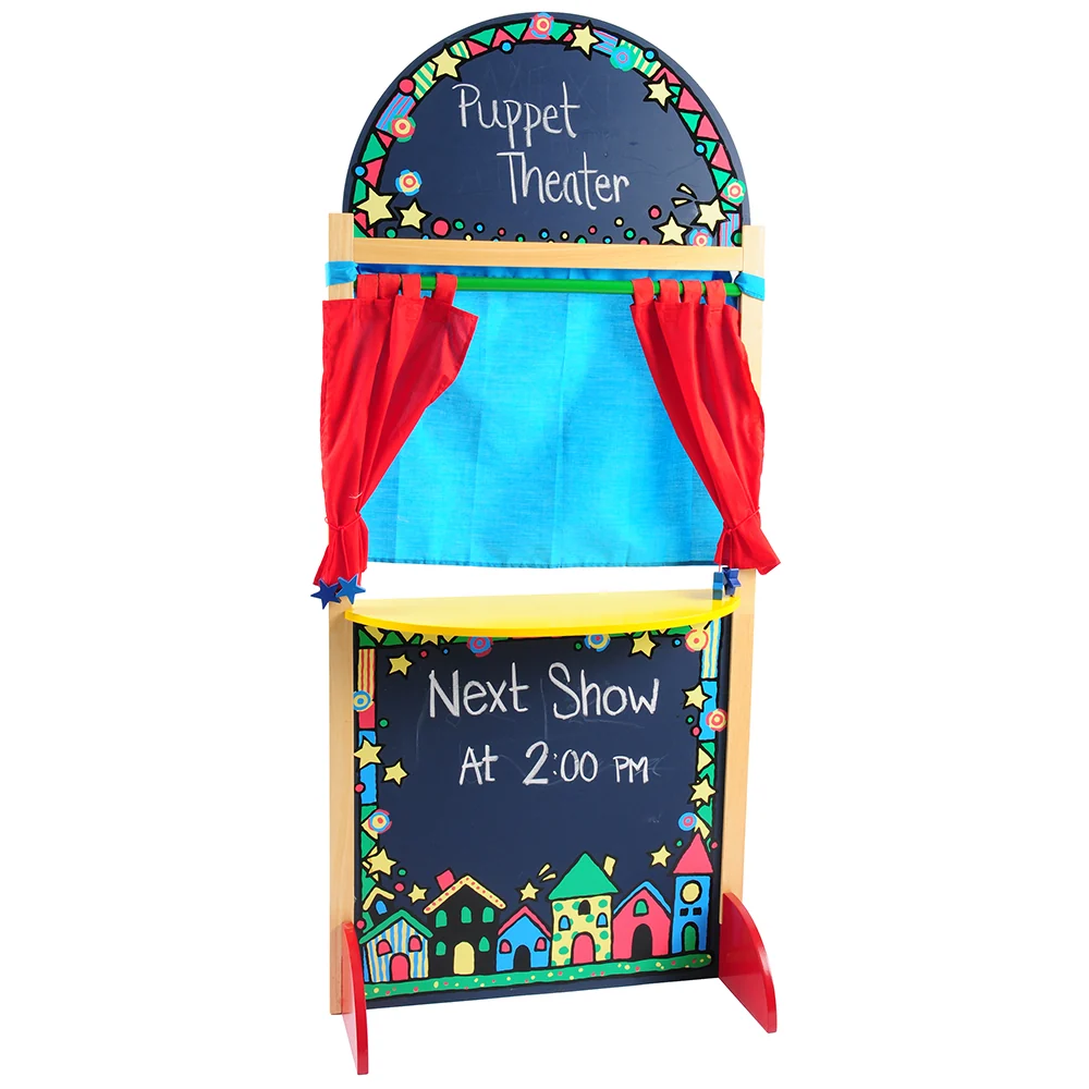 Wooden Puppet Theater with Pullback Curtain - Image 3