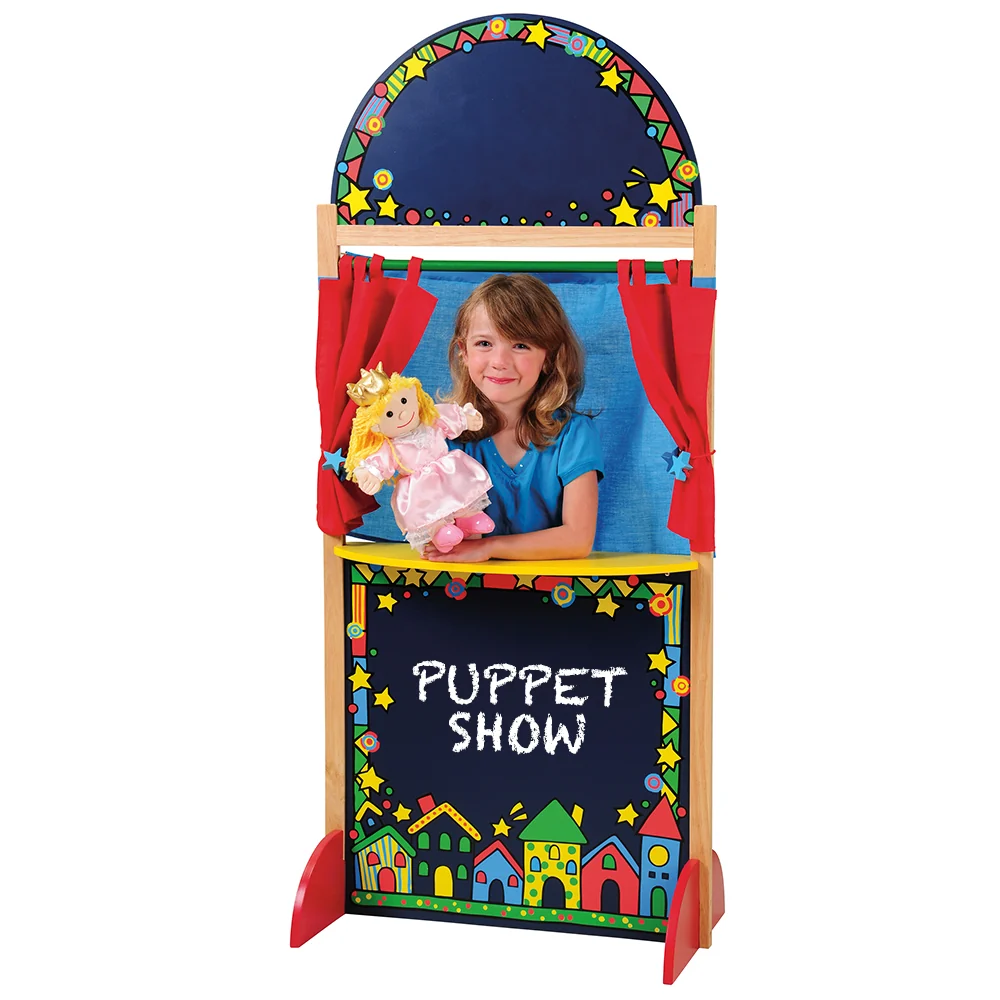 Wooden Puppet Theater with Pullback Curtain - Image 6