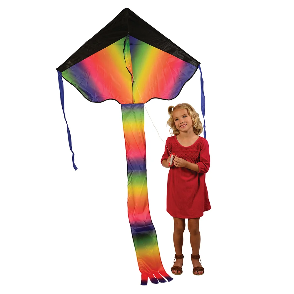 Rainbow Dragon Tail Kite | Easy-Fly Nylon Kite with 41" Wingspan - Image 5