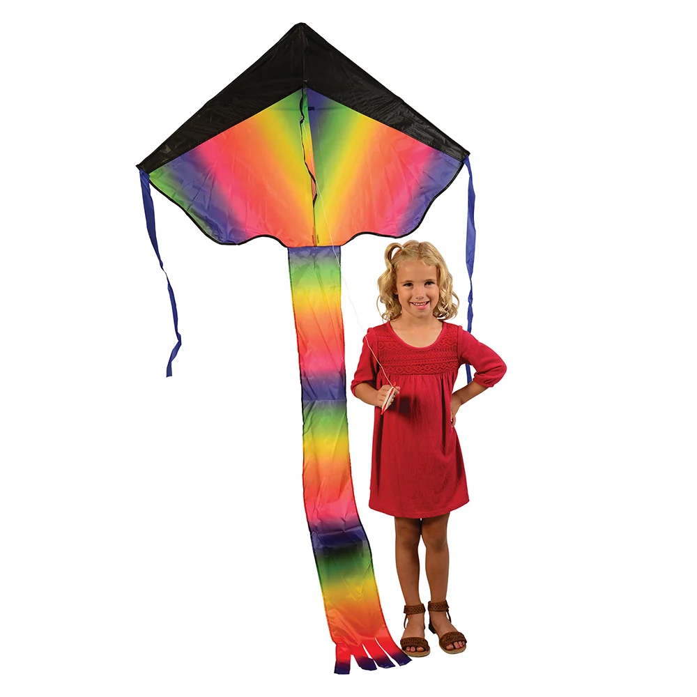 Rainbow Dragon Tail Kite | Easy-Fly Nylon Kite with 41" Wingspan - Image 7
