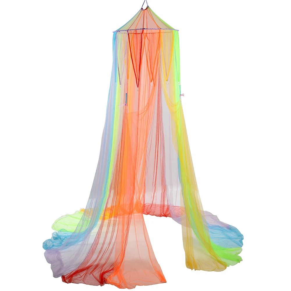Rainbow Retreat Reading & Play Canopy | 8' Tall with Tie-Back Entrance & Colorful Netting