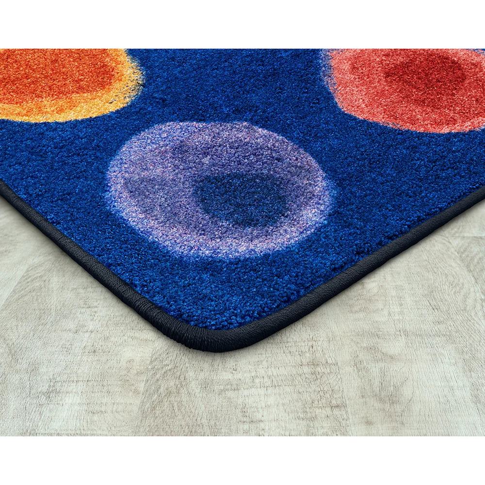 Rainbow Watercolor Spots Classroom Seating Rug - Image 4