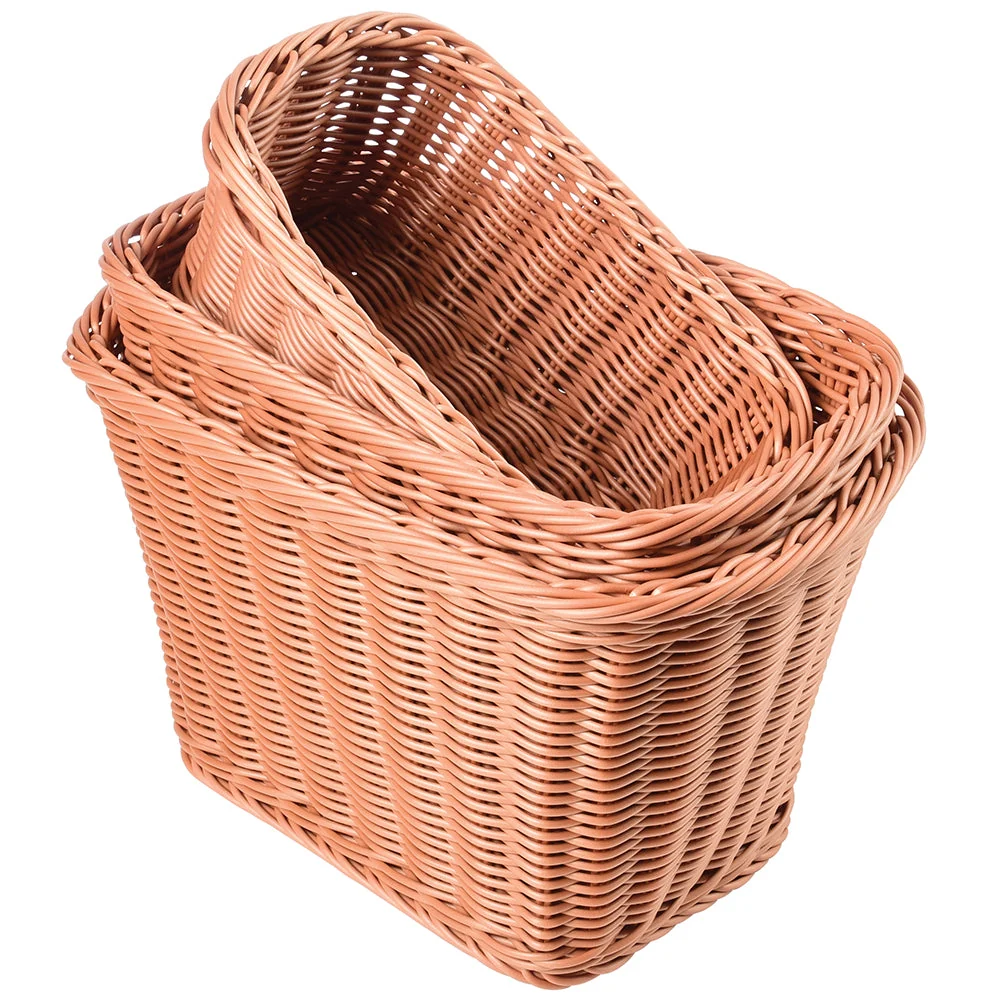 Nesting Plastic Wicker Baskets - Set of 3 - Image 4