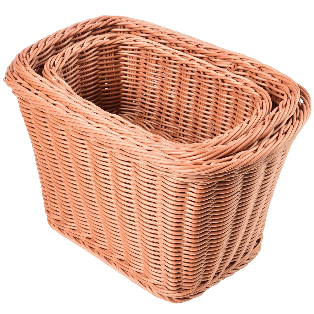 Nesting Plastic Wicker Baskets - Set of 3 - Image 5