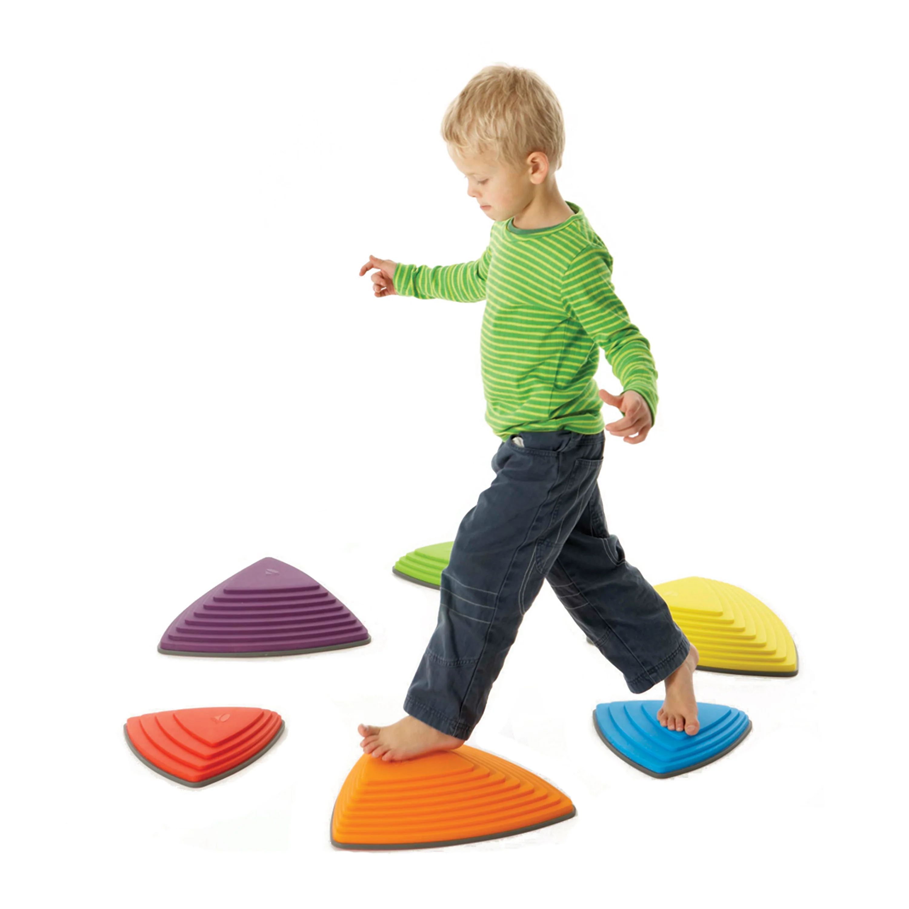 River Stones 6-Piece Set | Triangular Balance Stones for Active Play - Image 3