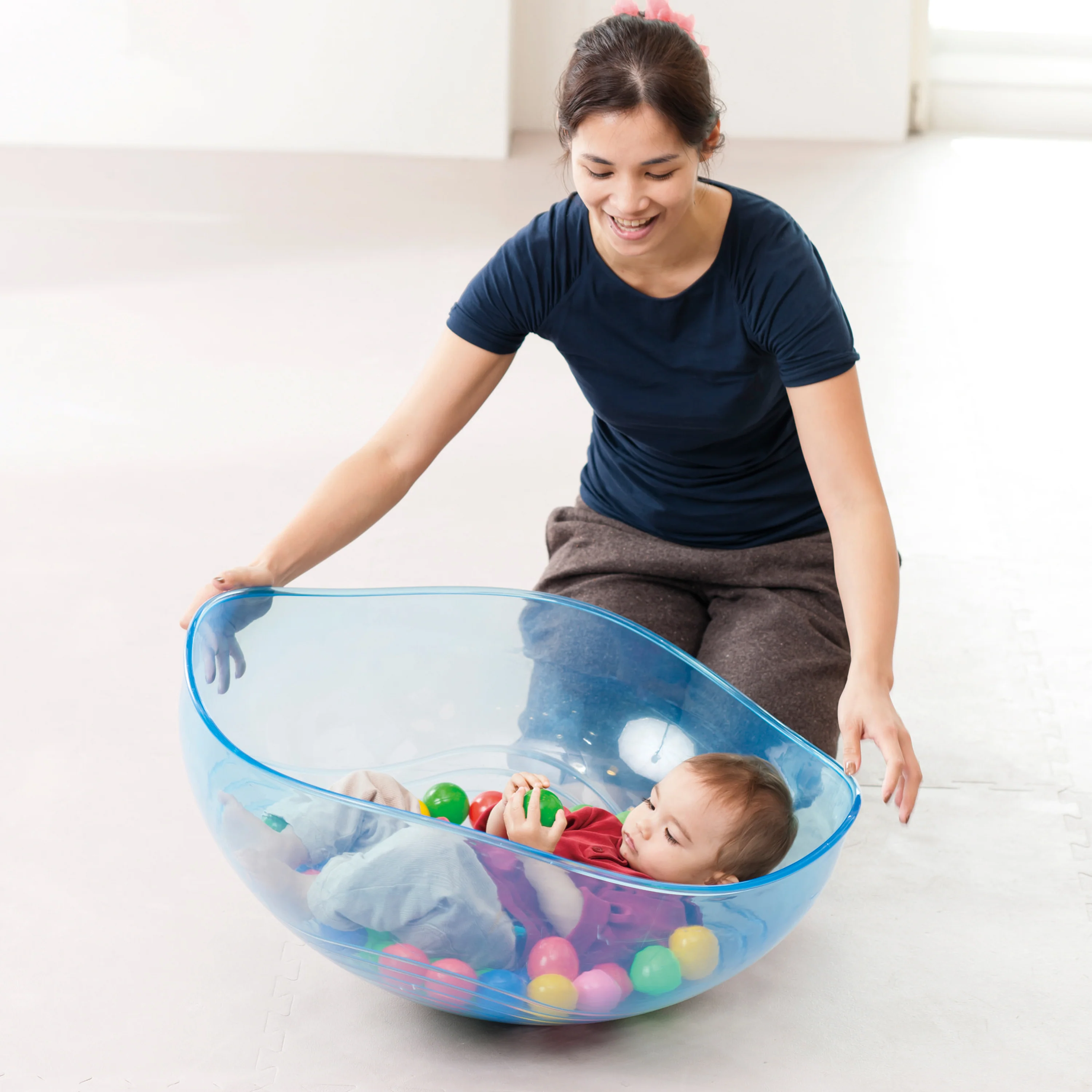 Rocking Balance Bowl | Sensory Movement & Balance Bowl with Rippled Interior - Image 4