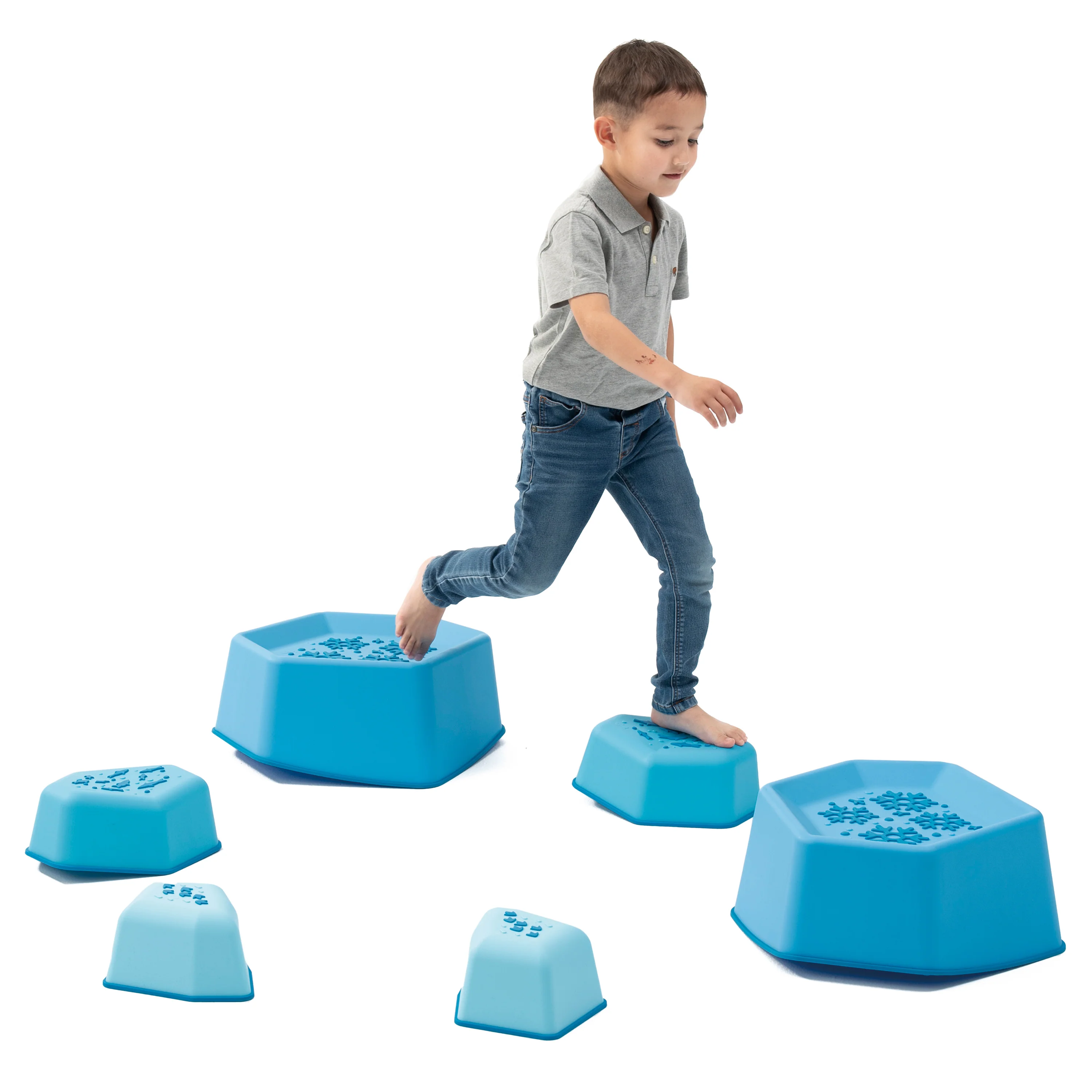 Rocking Balance Ice Stepping Stones | 6-Piece Anti-Slip Active Play Set - Image 2