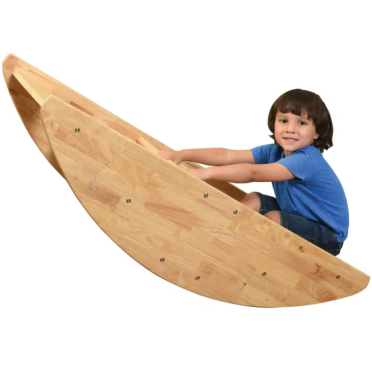 Wooden Rocking Boat & Climbing Steps | Convertible Ride-On Play Structure - Image 3