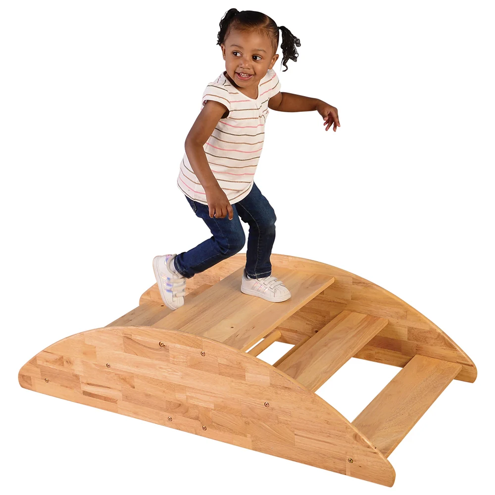 Wooden Rocking Boat & Climbing Steps | Convertible Ride-On Play Structure - Image 6