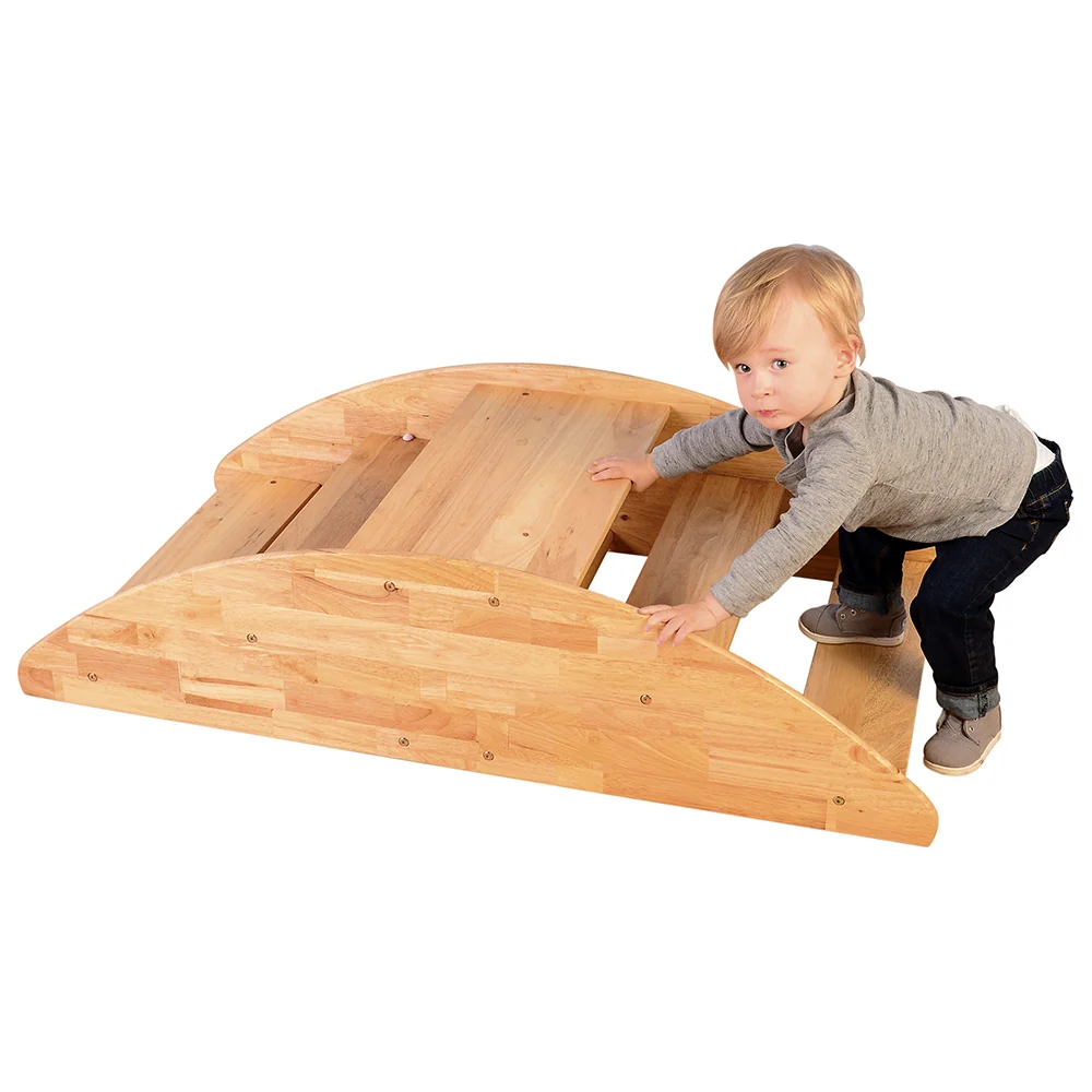Wooden Rocking Boat & Climbing Steps | Convertible Ride-On Play Structure - Image 7