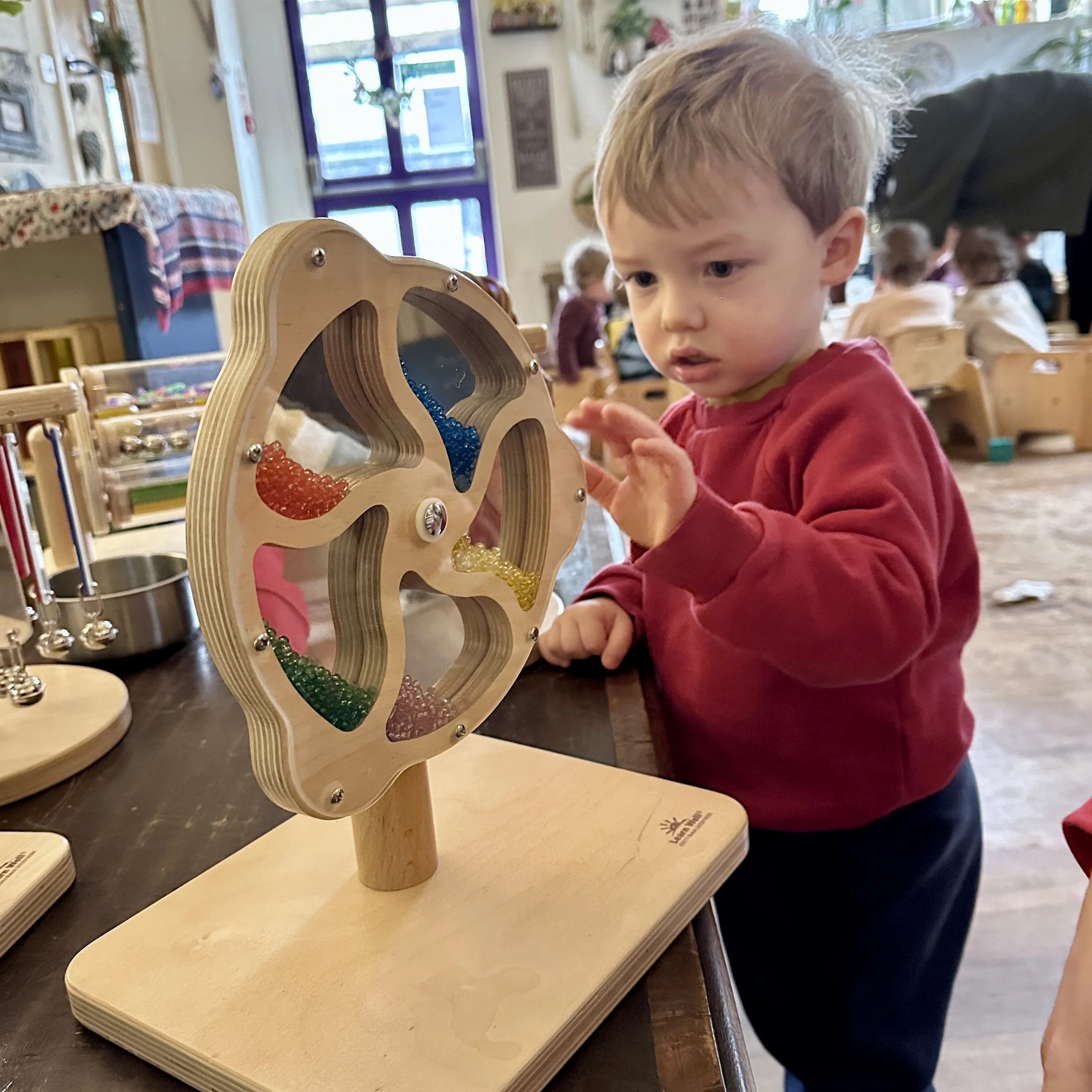 Rotating Bead Wheel Wooden Sensory Toy | Interactive Bead Spinner - Image 3