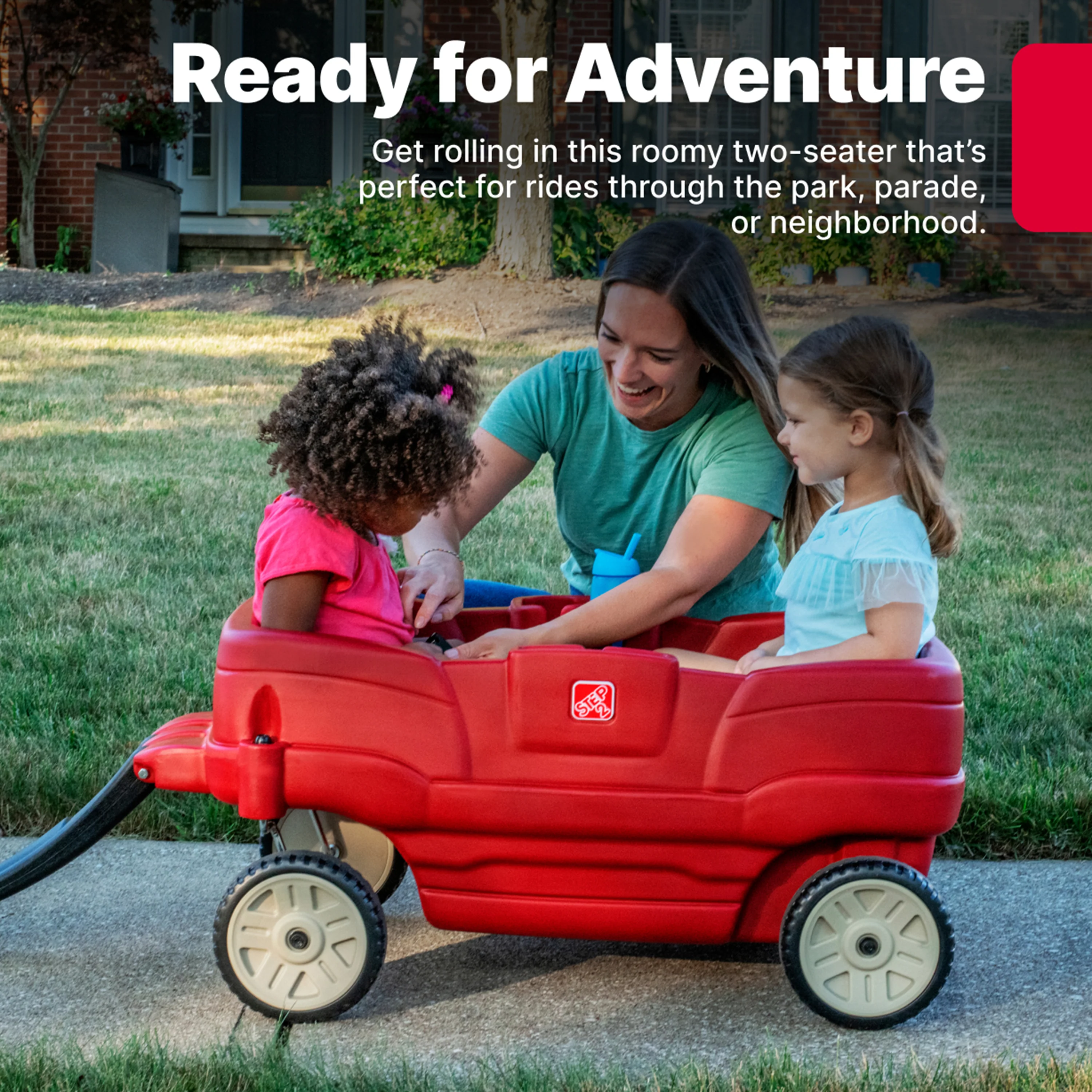 Step2 Rumble Wagon™ | Sturdy 2-Seater Toddler Ride-On Wagon with Safety Seatbelts & Storage - Image 3