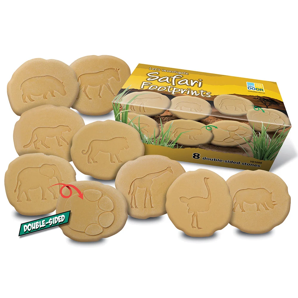 Yellow Door® Let's Investigate Safari Footprints Double-Sided Animal Stones - Image 4
