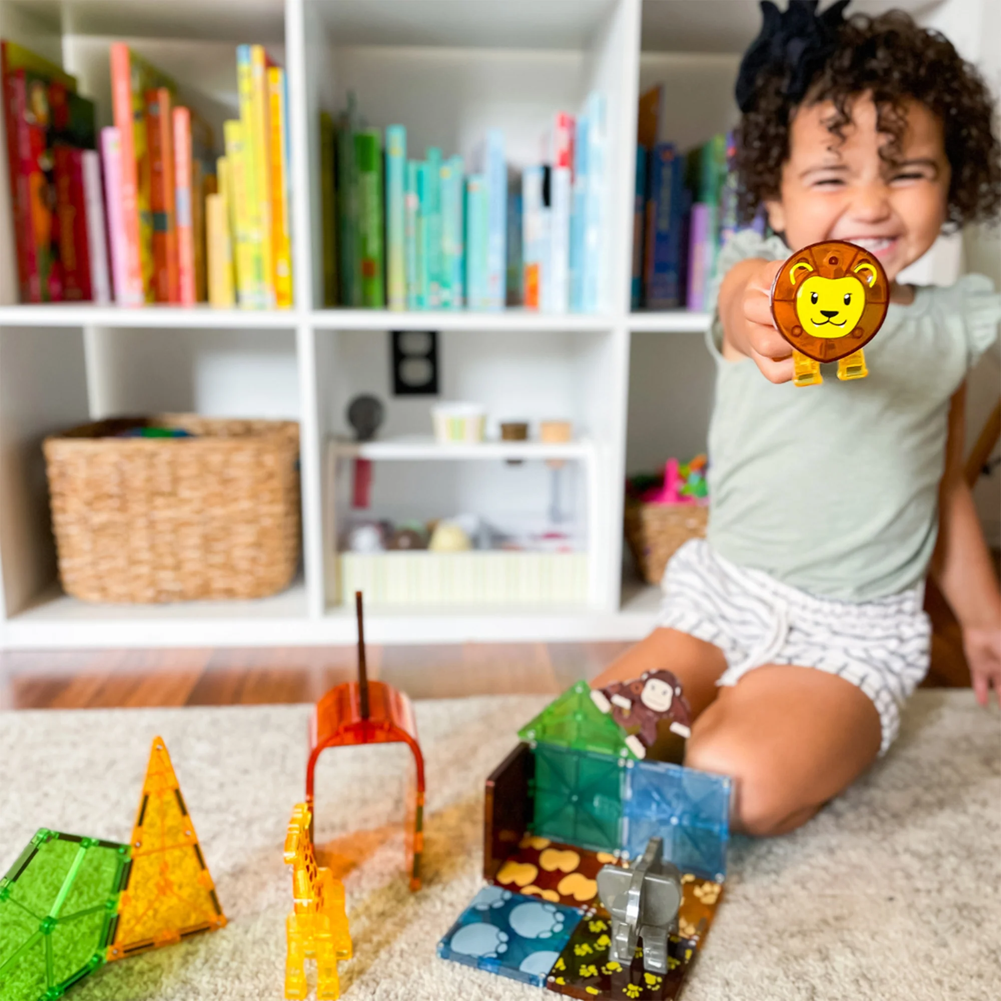 Magna-Tiles Safari Adventure Set | 25-Piece Magnetic Building Tiles with Wild Animal Friends - Image 3