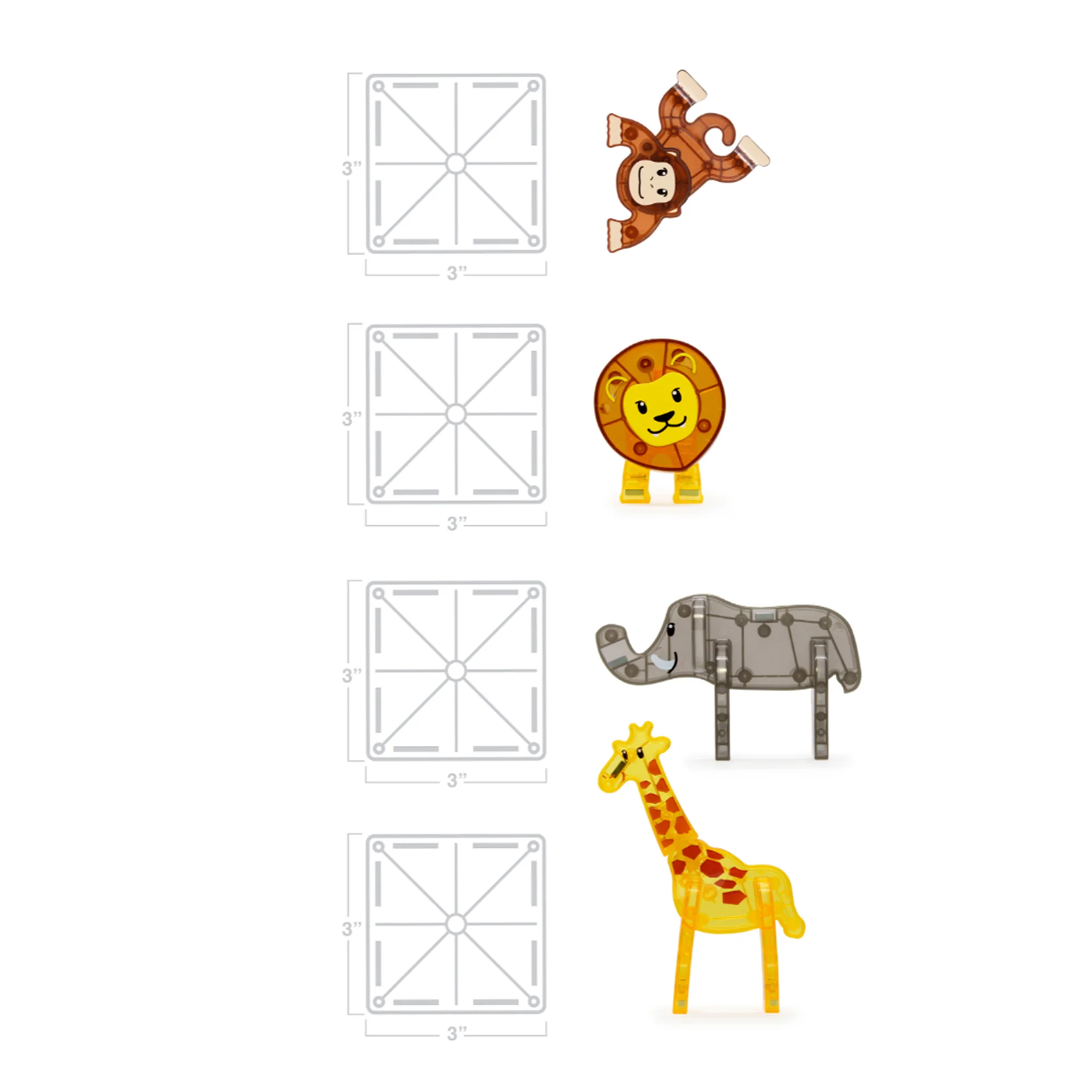 Magna-Tiles Safari Adventure Set | 25-Piece Magnetic Building Tiles with Wild Animal Friends - Image 4