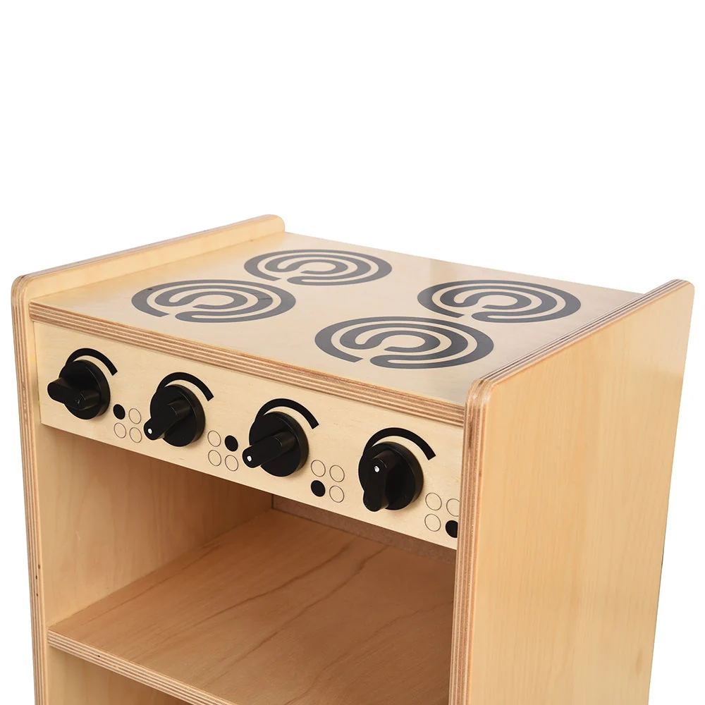Safe-Play Eco-Friendly Wooden Toddler Kitchen Stove - Image 4
