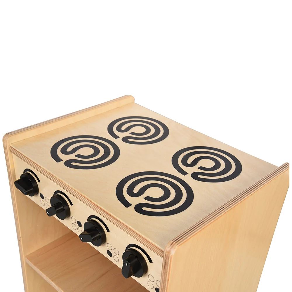 Safe-Play Eco-Friendly Wooden Toddler Kitchen Stove - Image 6