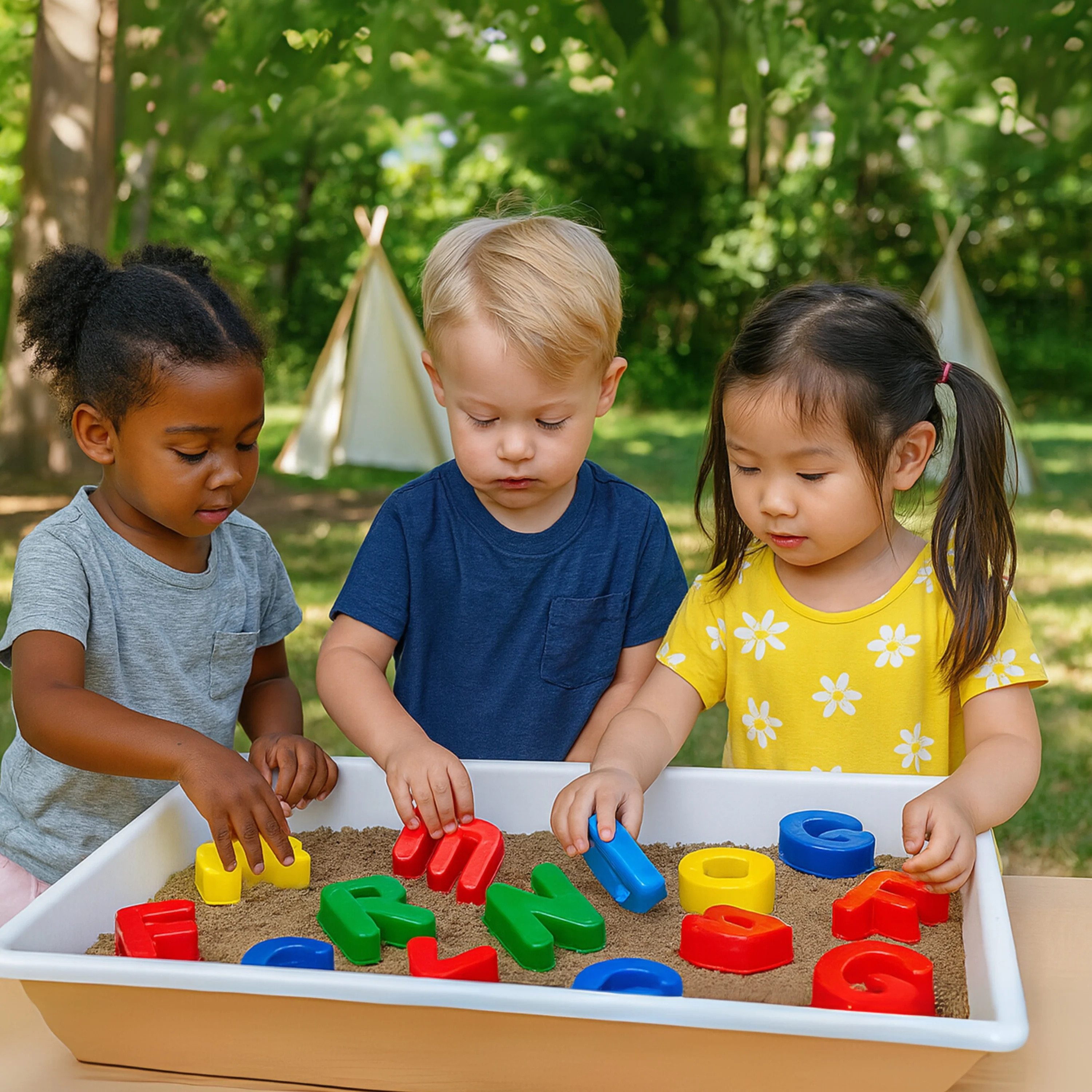 Alphabet Sand Molds – 26 Plastic Uppercase Letter Molds for Sensory Play - Image 3