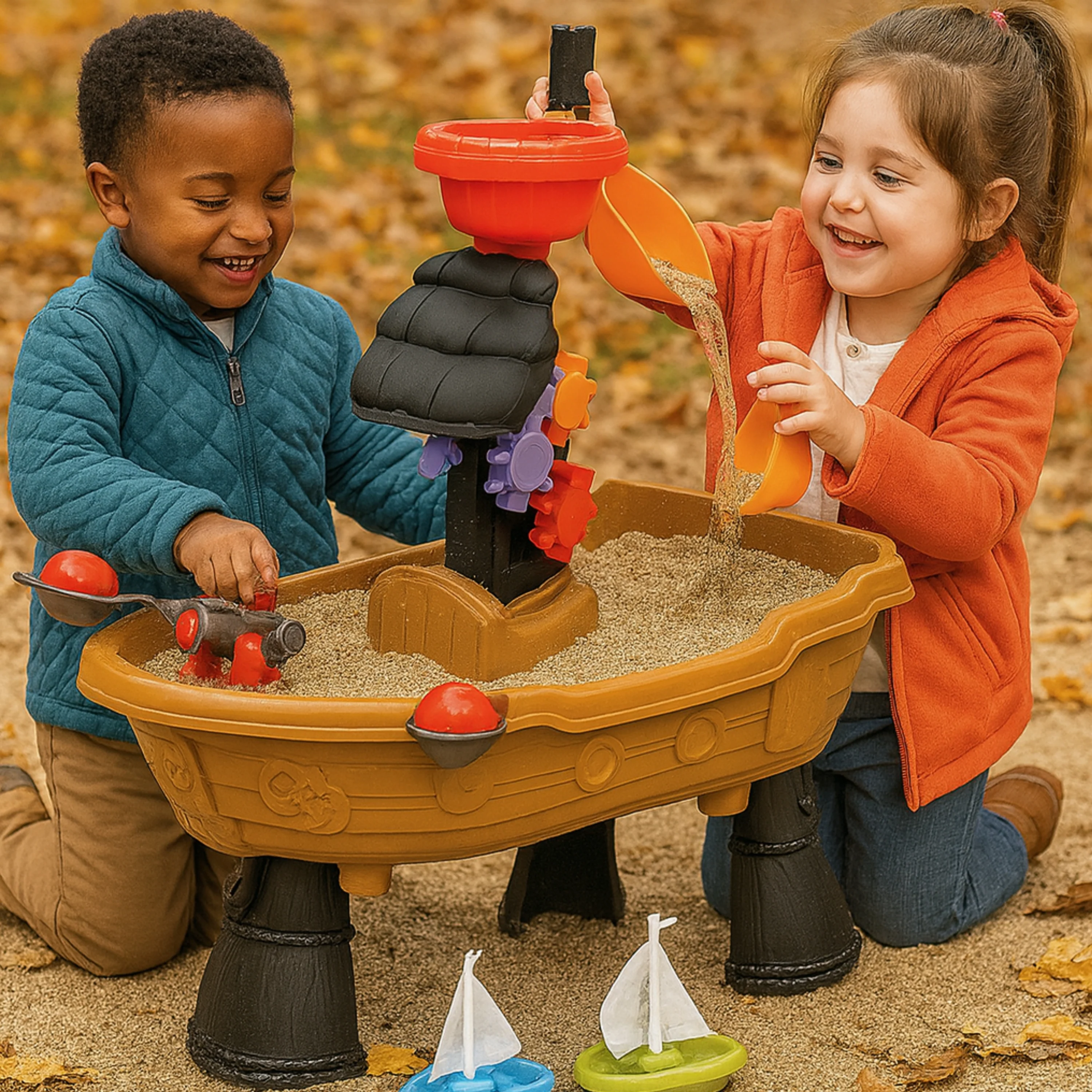 Sensory Voyage Sand & Water Table – Indoor/Outdoor Ship-Themed Water Play Table for Toddlers 18+ Months - Image 13