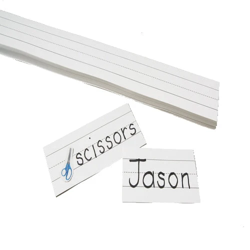 Sentence Strips, White, 1-1/2" Ruled, 3" x 24", 100 Strips - Image 3