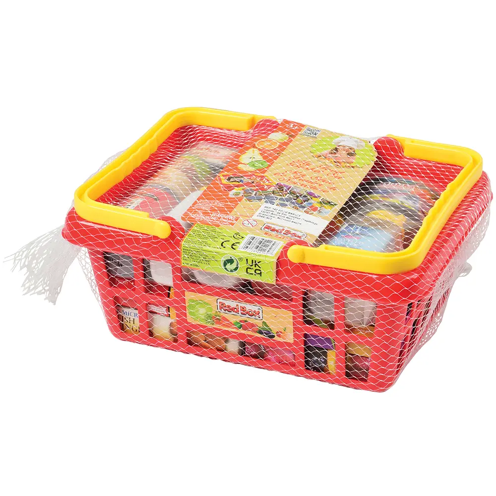 Shopping Basket with Play Food | 23-Piece Pretend Grocery Set - Image 10