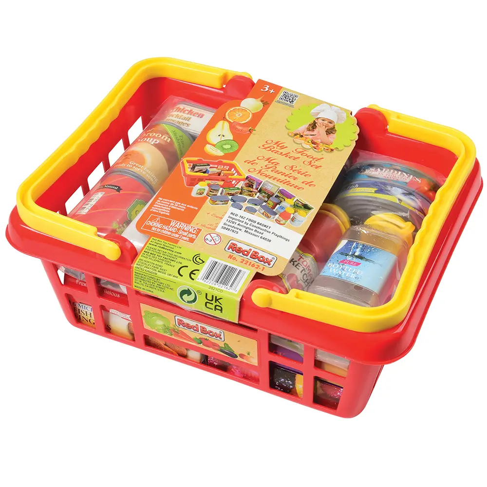 Shopping Basket with Play Food | 23-Piece Pretend Grocery Set - Image 11