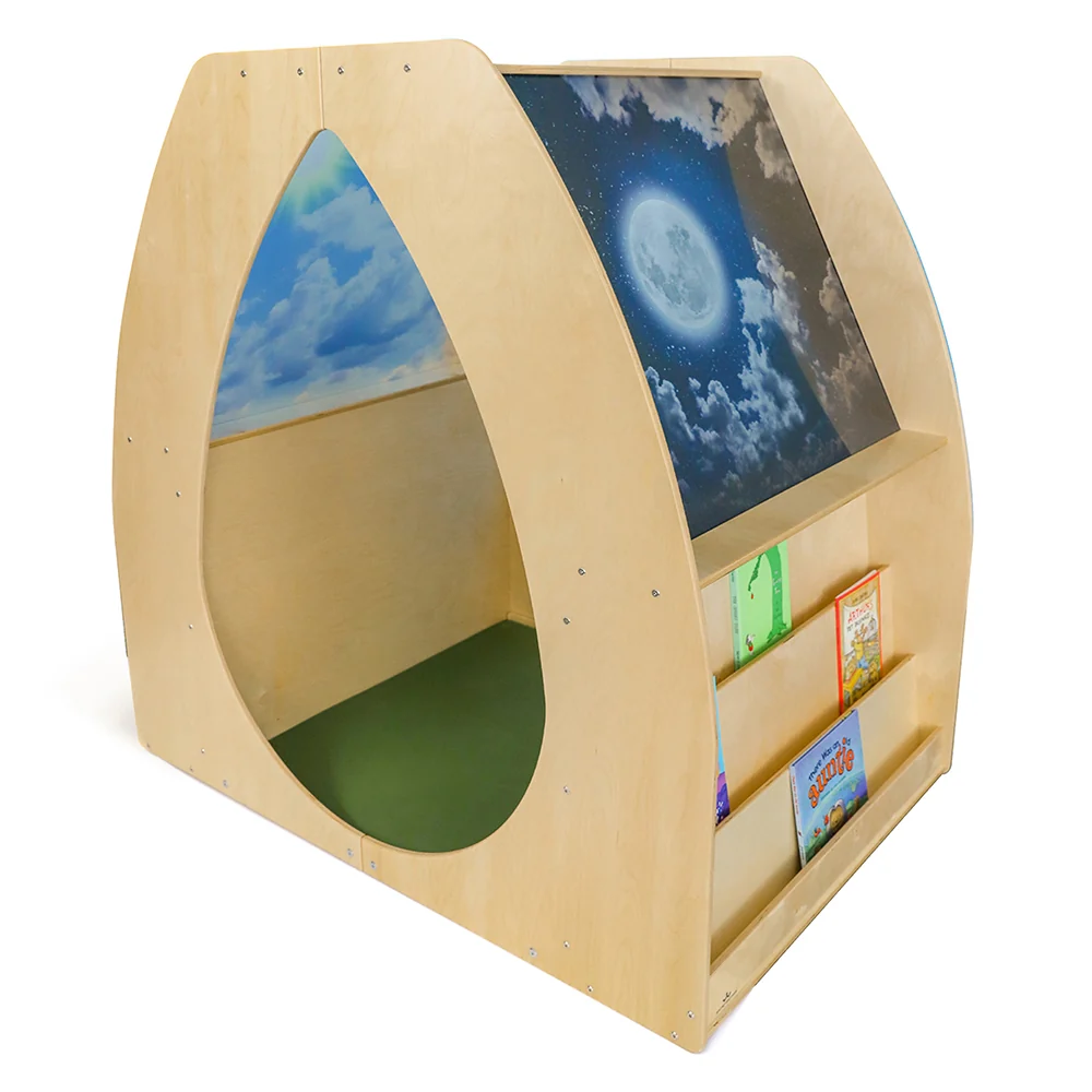 Sky View Sanctuary Reading Nook | Biophilic Quiet Space with Shelving for Early Learning Classrooms - Image 3