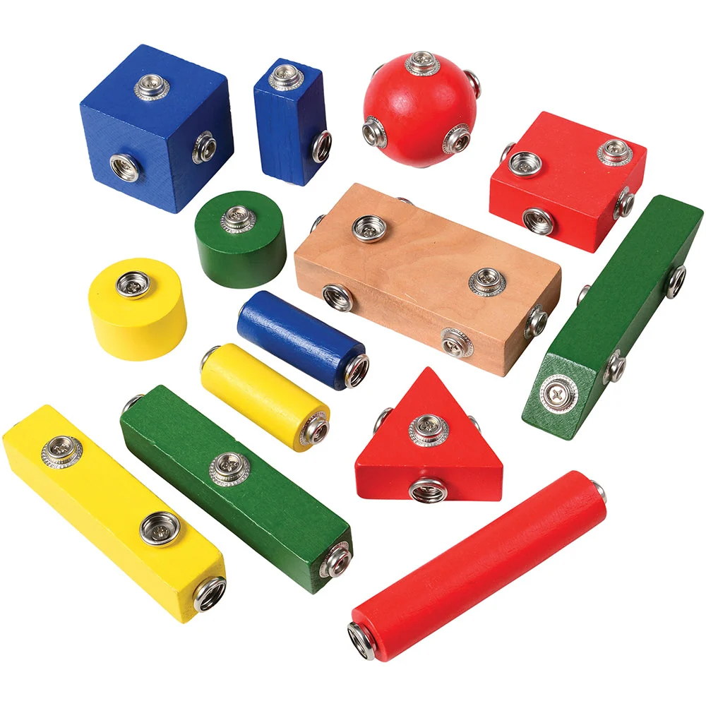 Snap-N-Play Wooden Building Set | 65-Piece Connectable Blocks - Image 3
