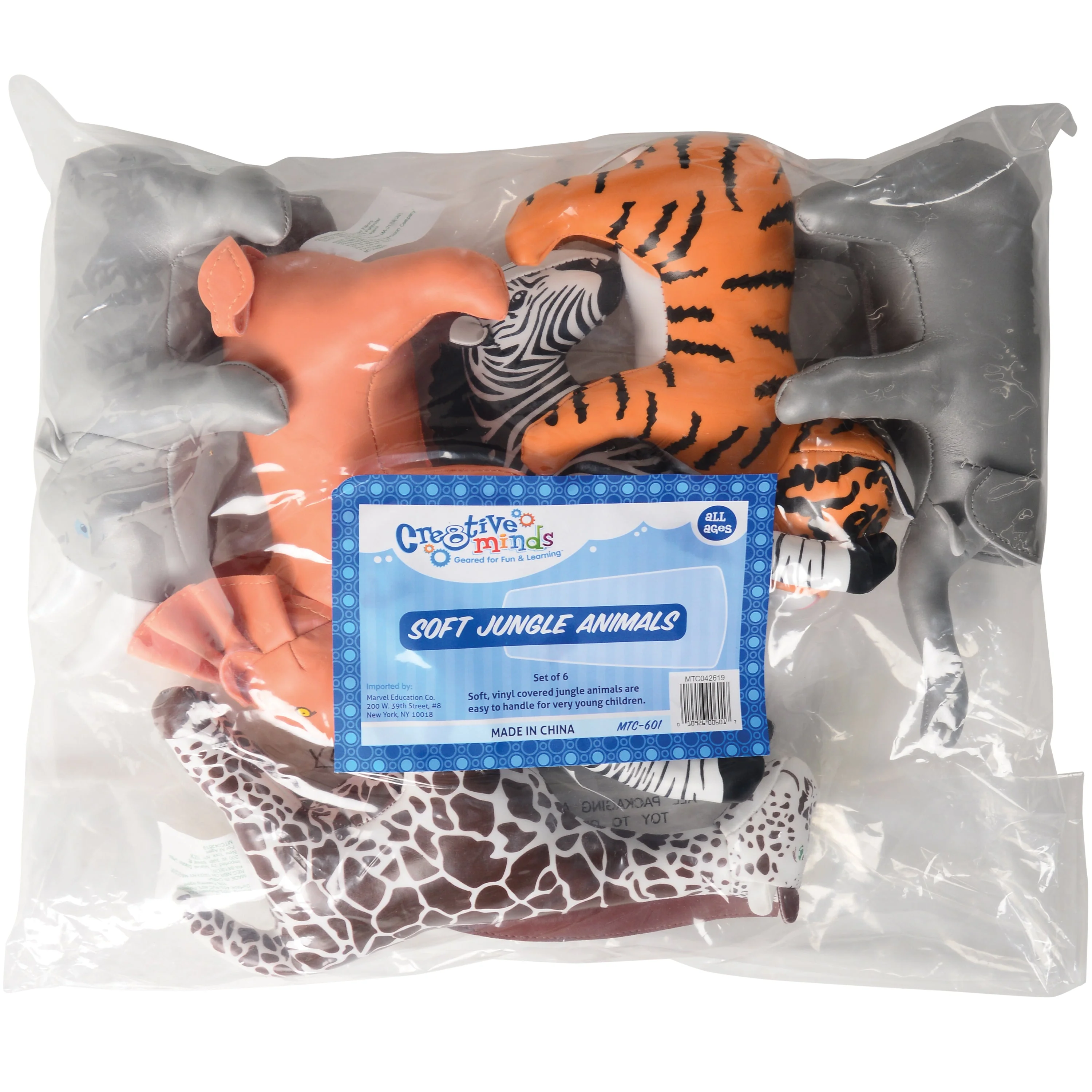 Soft Jungle Animals Set | 6-Piece Vinyl Safari Figures | All Ages - Image 6