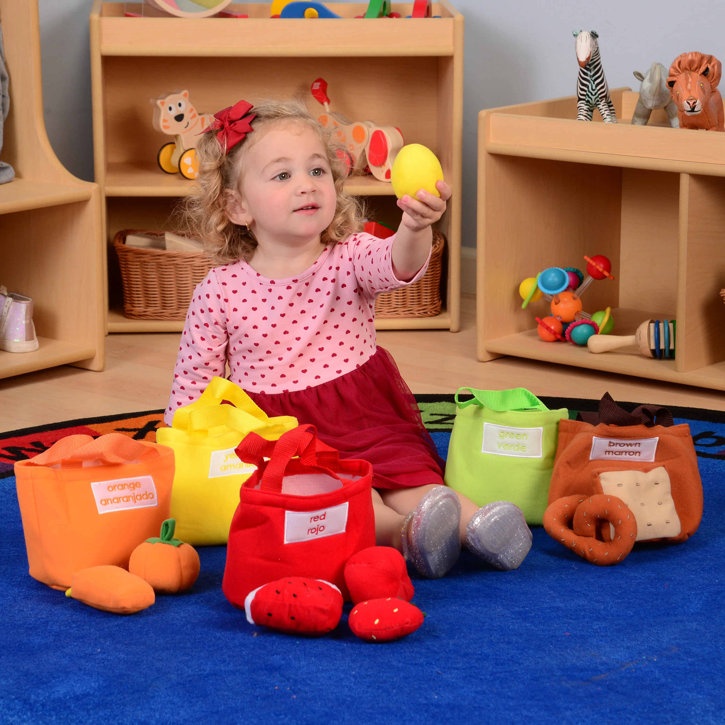 Color Sorting Food Bag Set | 24-Piece Soft & Washable Early Learning Toy - Image 2