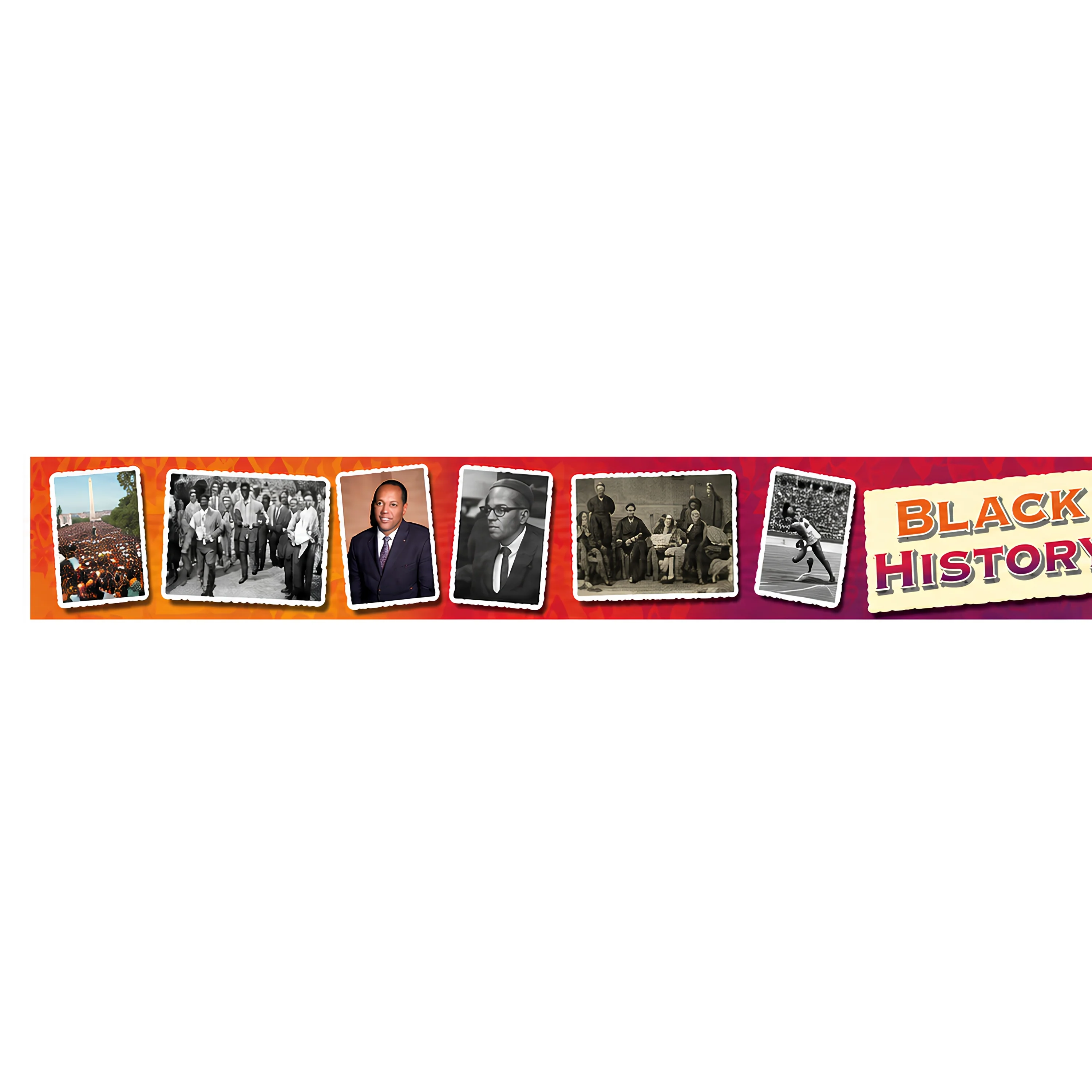 Black History Photo Border Bulletin Board Trimmer – Set of 12 - Image 2