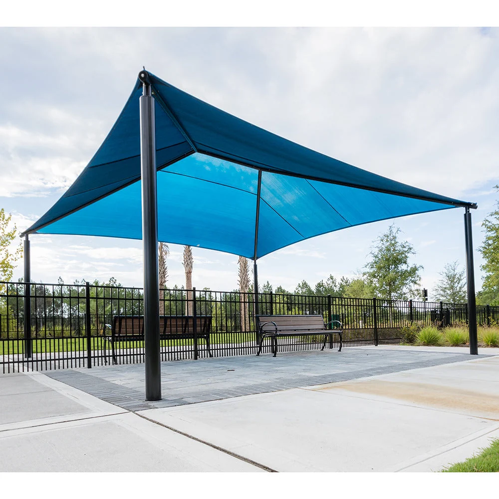20x20 Square Hip Shade Shelter | Commercial Playground & Picnic Area UV Protection
