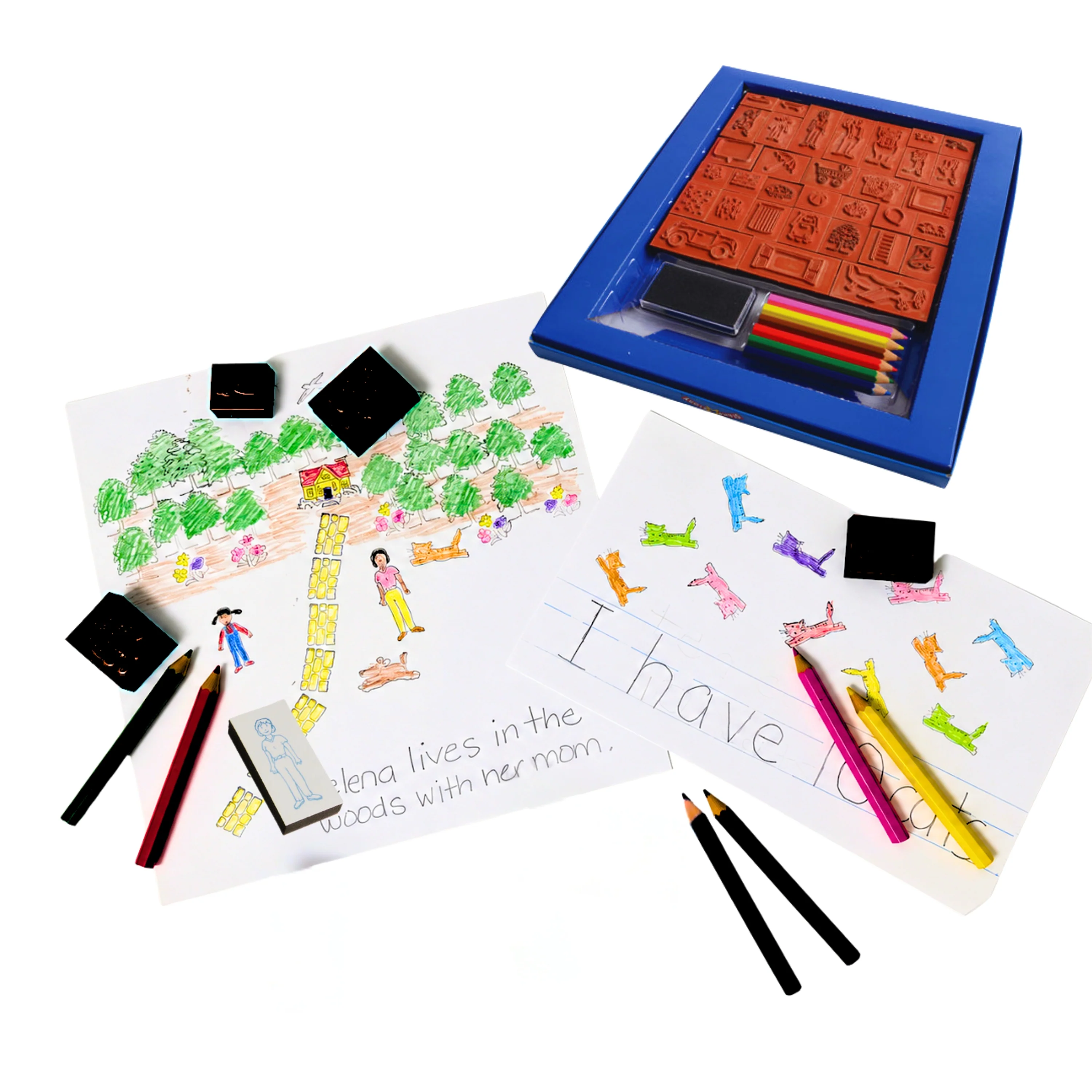 Stamp-A-Story Creative Rubber Stamp Set | 33 Stamps - Image 3