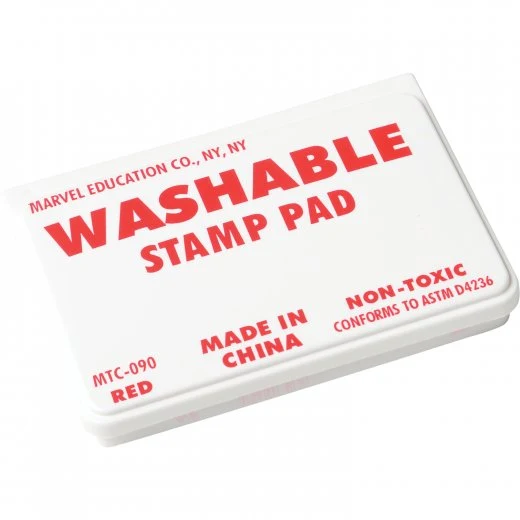 Standard Washable Red Stamp Pad with Non-Toxic Ink | Preschool Craft & Classroom Stamp Pad
