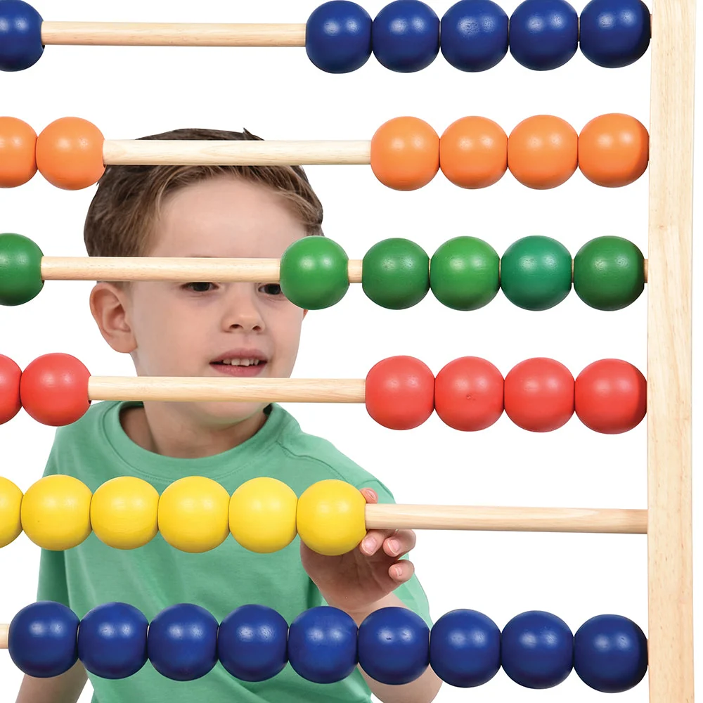 Jumbo Wooden Abacus Counting Frame | 100 Beads for Preschool Math Learning - Image 10
