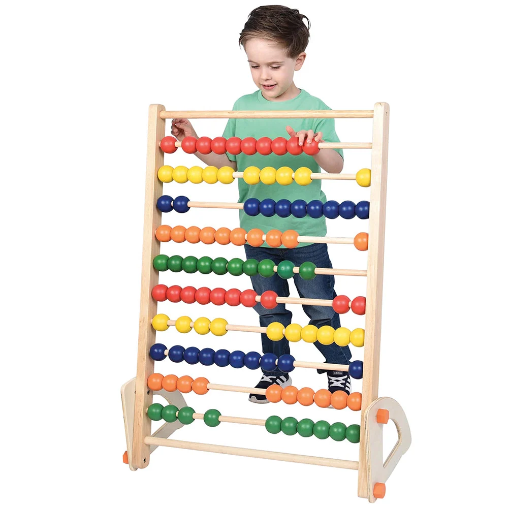 Jumbo Wooden Abacus Counting Frame | 100 Beads for Preschool Math Learning - Image 4