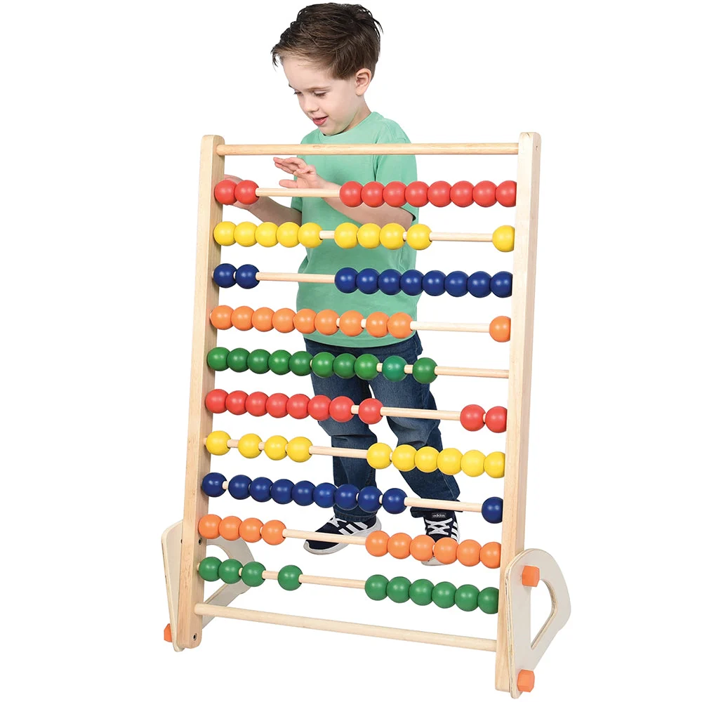 Jumbo Wooden Abacus Counting Frame | 100 Beads for Preschool Math Learning - Image 6