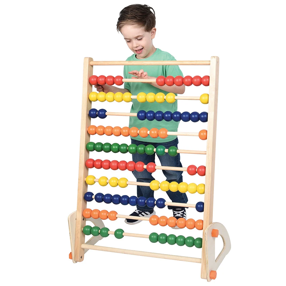 Jumbo Wooden Abacus Counting Frame | 100 Beads for Preschool Math Learning - Image 7